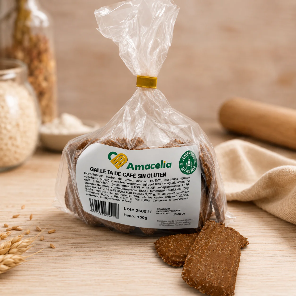 Galleta café sin gluten 150 g - Imagen 2