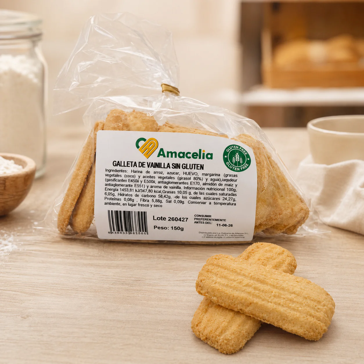 Galleta vainilla sin gluten 150 g - Imagen 2