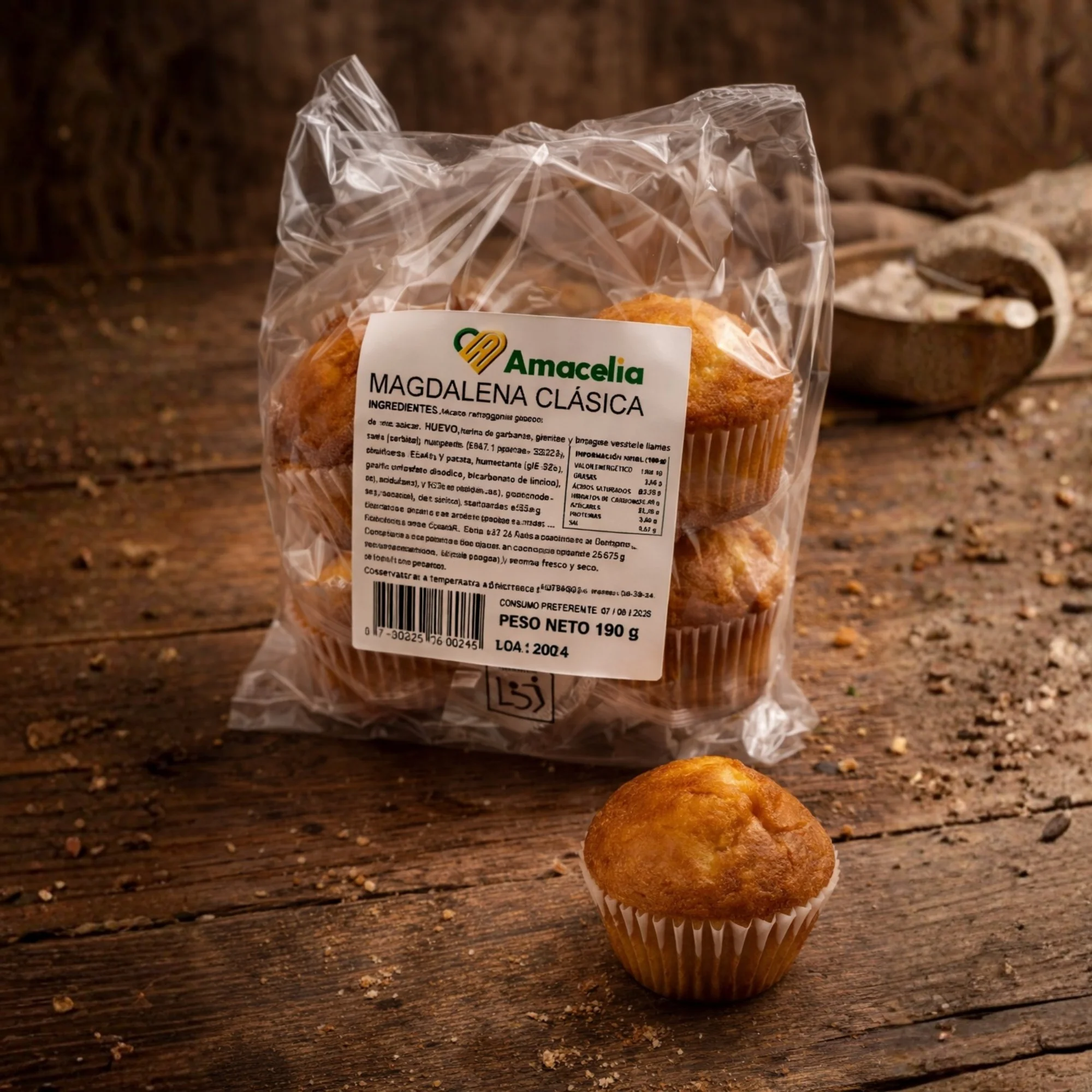Magdalenas clásicas sin gluten 190 g - Imagen 2